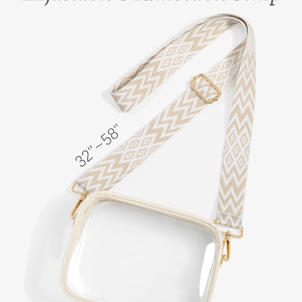 Stylish Cream Transparent Crossbody Bag - Picture 3 of 3